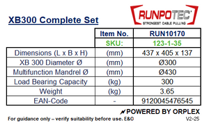 Product Specifications Table for RUNPOTEC XB300 Complete Set