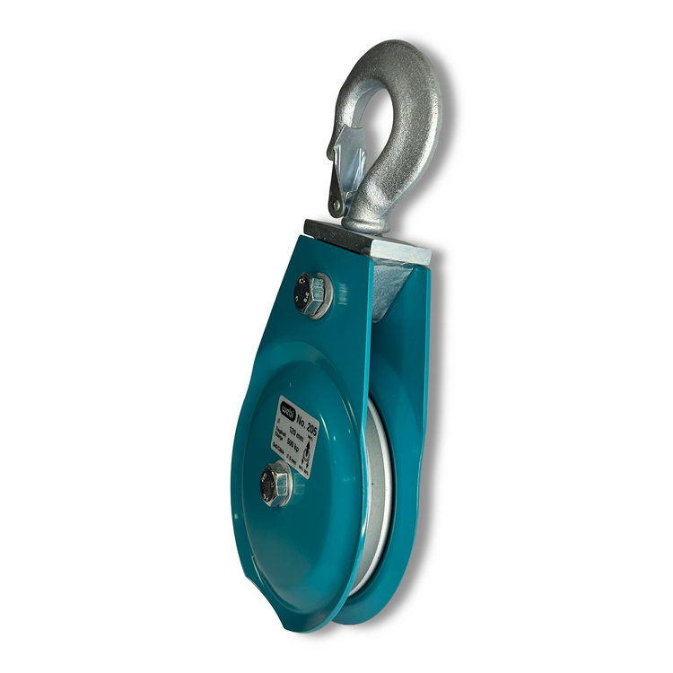 WEBI Return Pulley with Rotating Steel Hook for Wire Cables, Type ETT-205 - Capacity 400kg