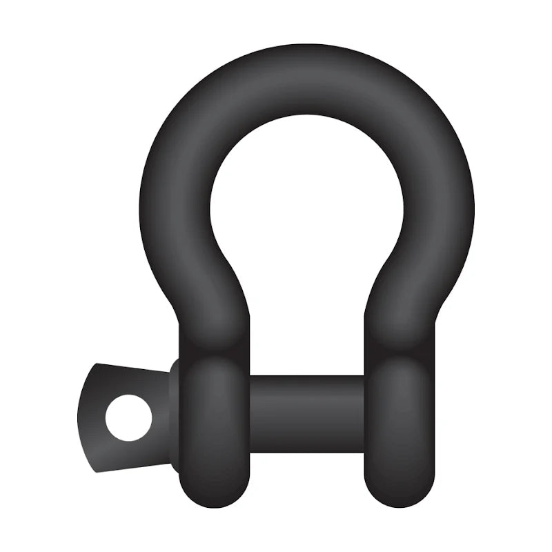 Bow Shackle With Screw Collar Pin - Black Painted Finish - Theatrical Type