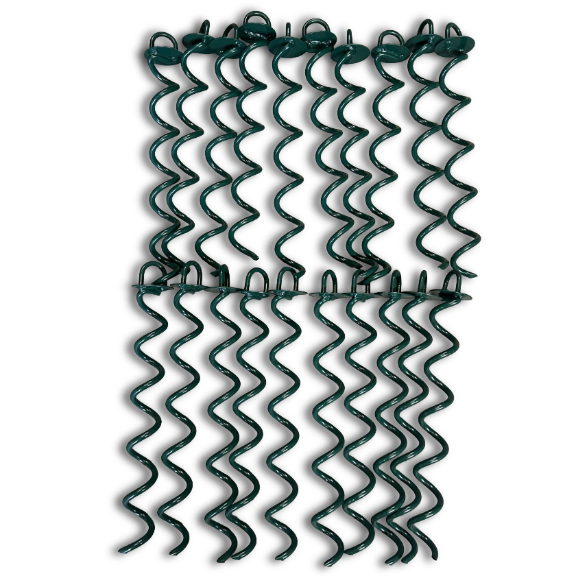 20 of 400mm Green Powder coated Ground anchor by RiggFix 325kg Holding Power