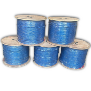 5off 500m Duct draw blue rope on wooden drum