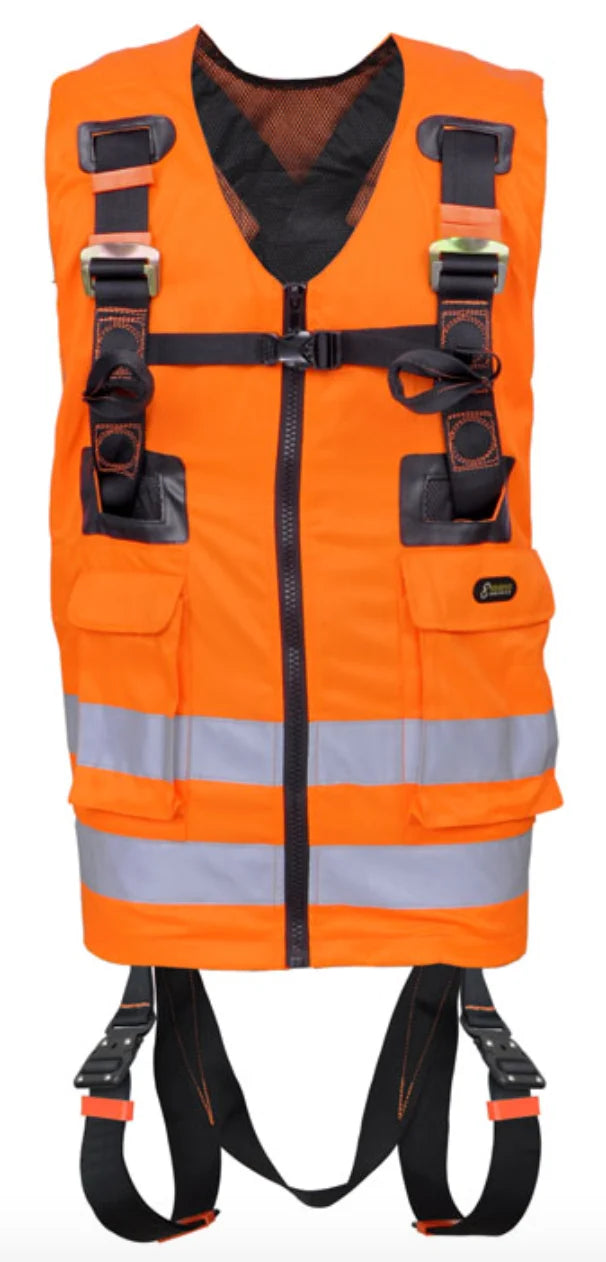 Kratos - Orange High-Visibility 2 Point Full Body Harness - Size Universal Universal