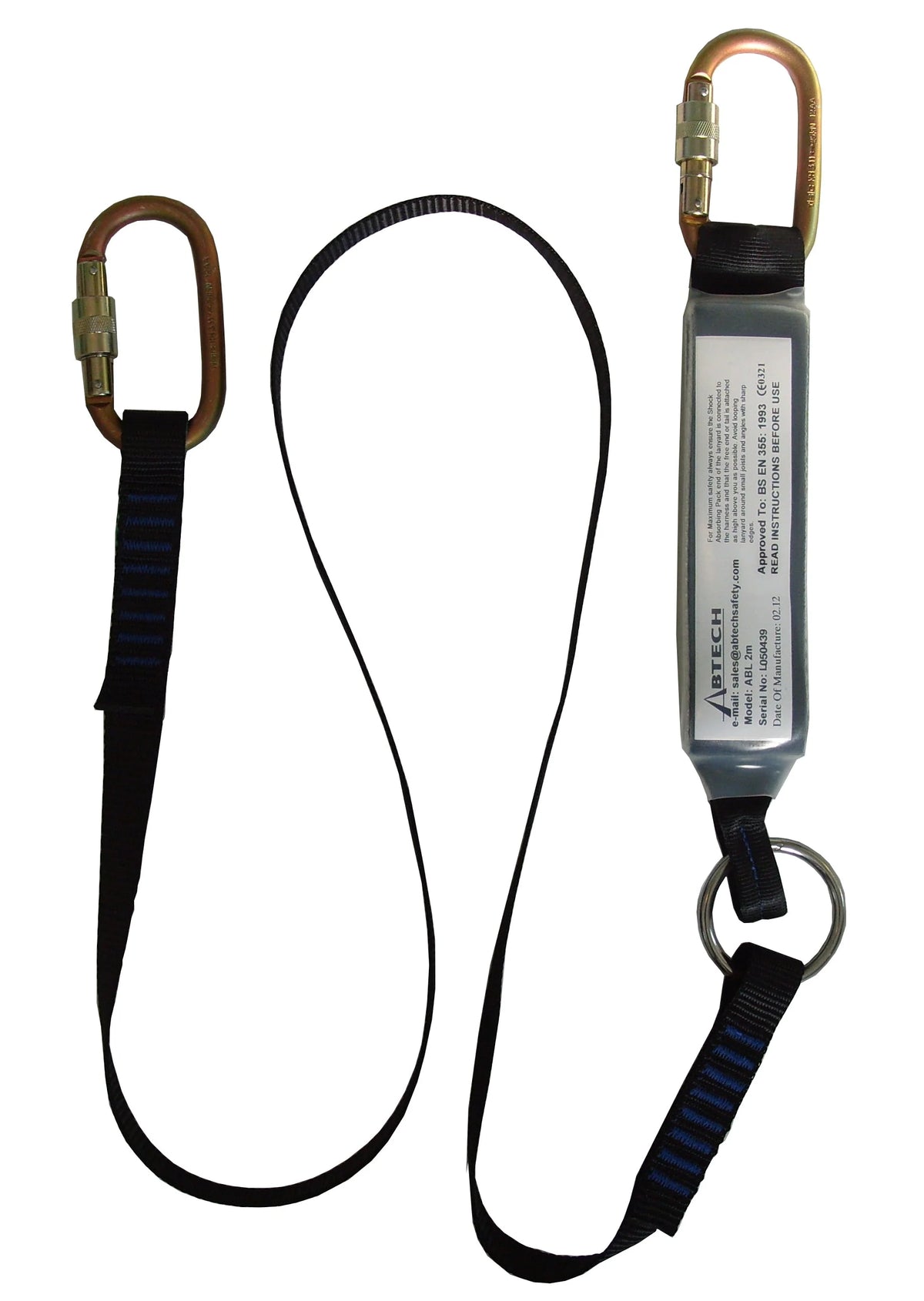 ABL2.0 - Abtech - 2m Shock Absorbing Lanyard with K10SG each end