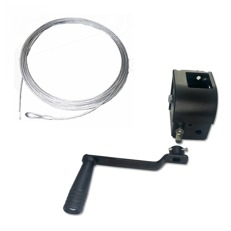 CS MD removeable handle worm gear winch and wire rope with crimped loop end