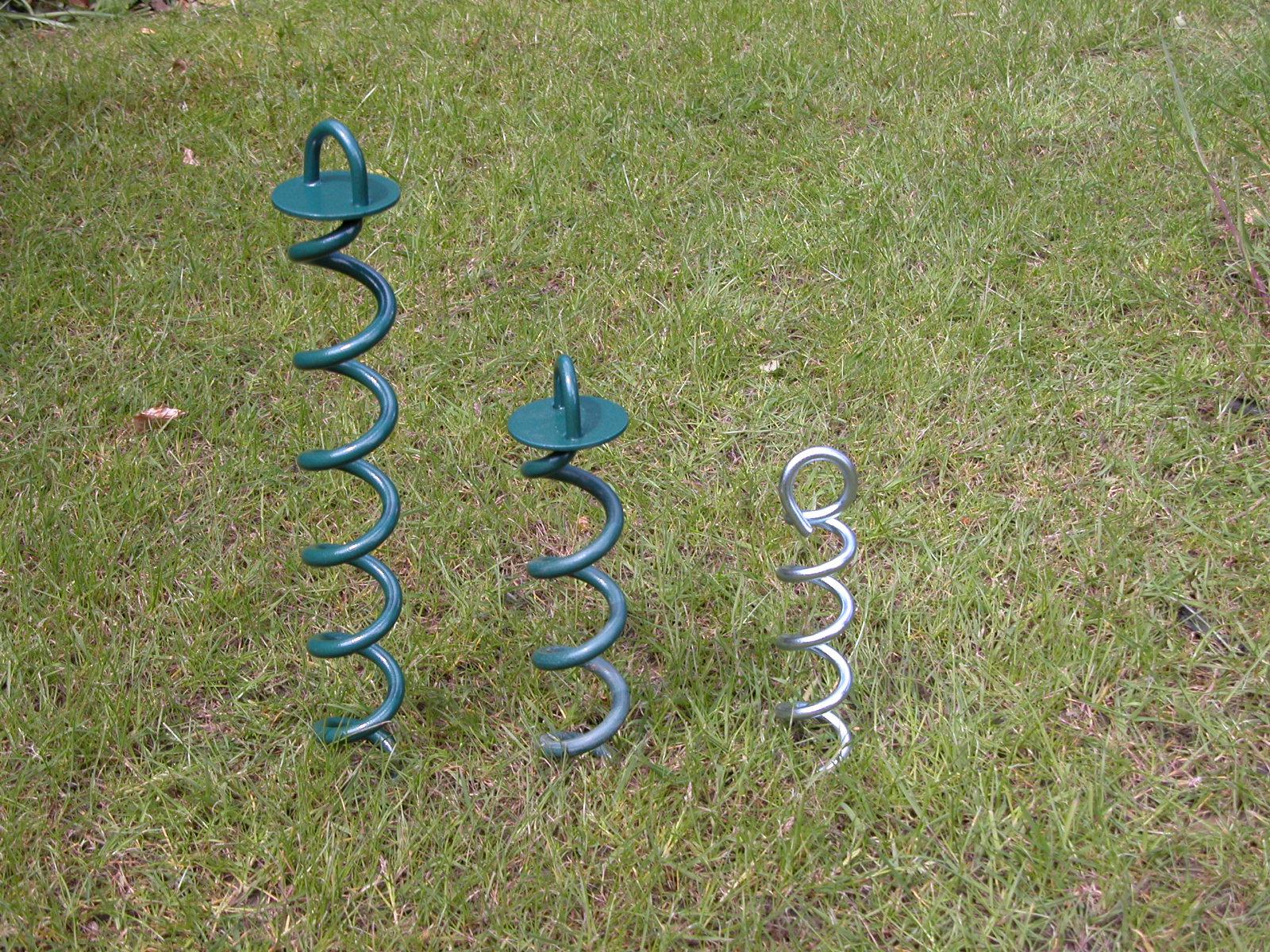 Green Powder coated Ground anchor by RiggFix 250mm & 400mm