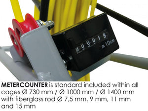 Metre Counter for RUNPOTEC GF11 Yellow Fiberglass Rod Ø11mm x 300m with Steel Reel