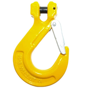 Grade 80 Clevis Sling Hook with Safety Catch - Yellow Finish from RiggingUK