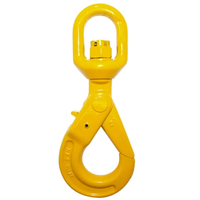 Grade 80 Swivel Auto Lock Hook - Yellow Finish from RiggingUK