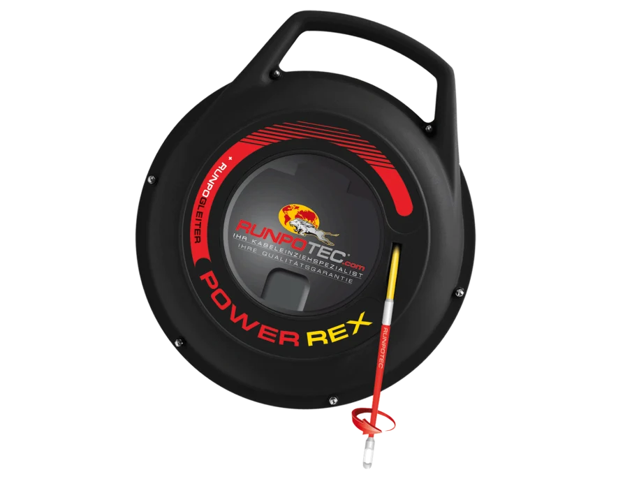 RUNPOTEC - POWER REX - FIBERGLASS ROD Ø 3 MM INCL. RUNPOGLIDER (20m, 30m and 50m Length)