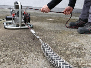 RUNPOTEC - 115V Capstan Winch CW 800 E Including Steel Trolley Mounting Rail And Strap - Max Pulling Force 800kg in use