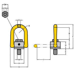 YOKE Digital Anchor Point - UNC Thread Dimensions