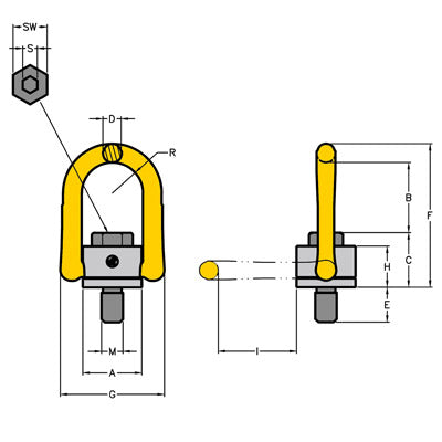 YOKE Digital Anchor Point - UNC Thread Dimensions