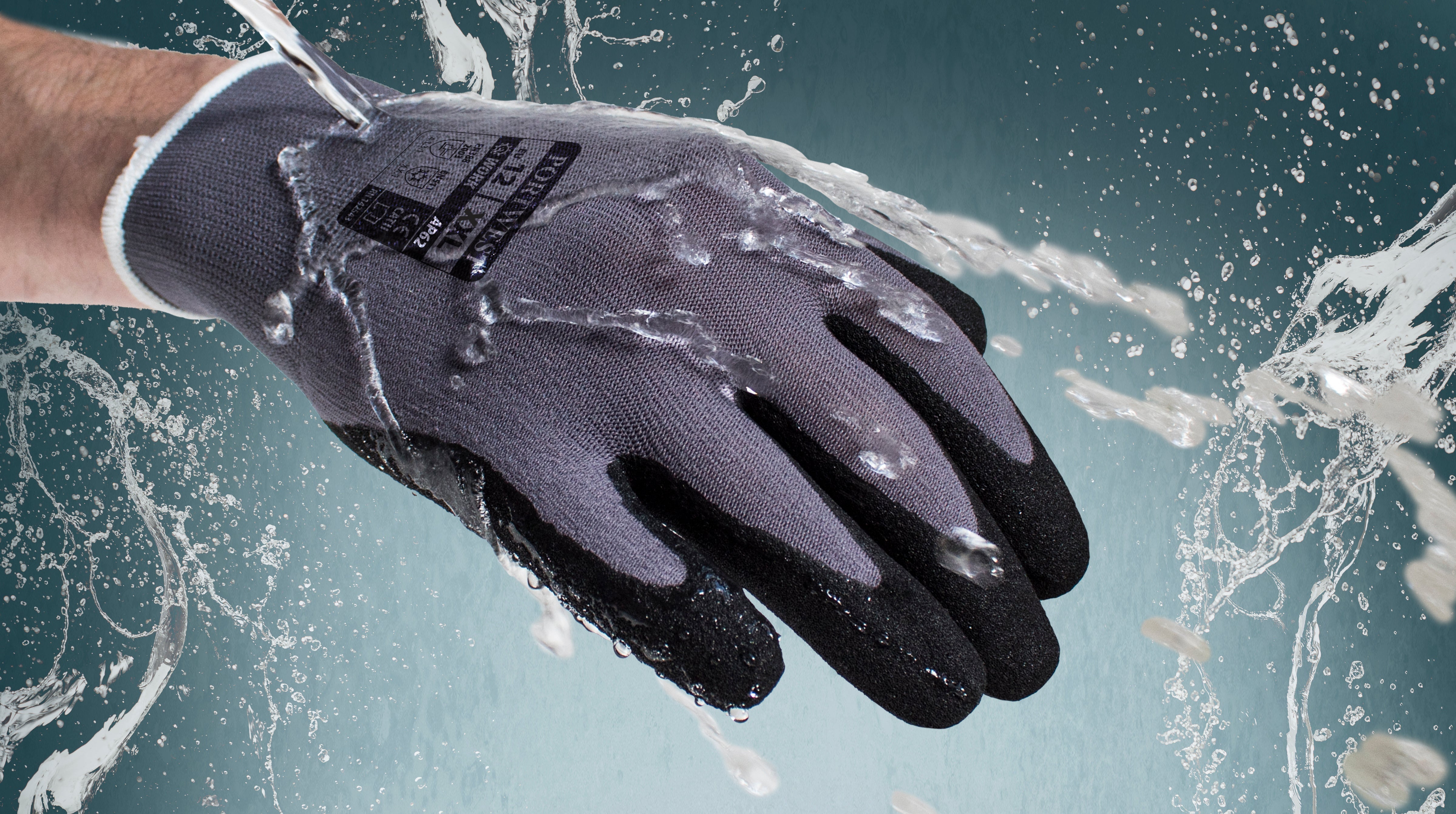 AP62 - Dermiflex Aqua Glove - Grey/Black