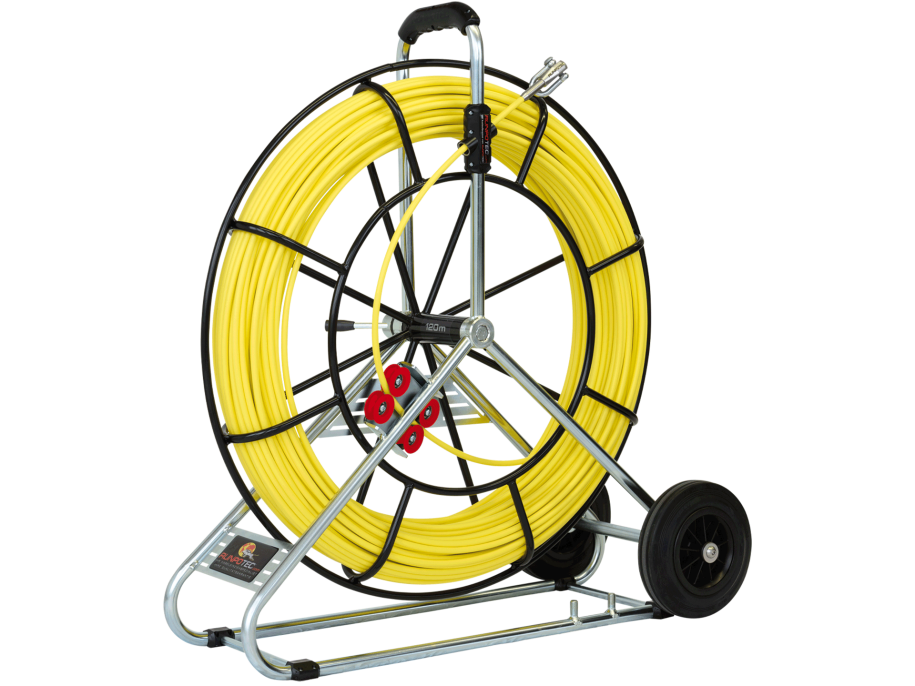 RUNPOTEC GF7.5 7.5mm Yellow Fiberglass Rod on Robust Mobile Steel Reel