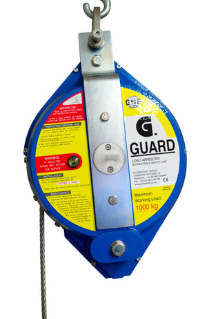 Globestock G-Guard, 1000kg SWL Load Arrest Blocks from 10m galvanised steel rope