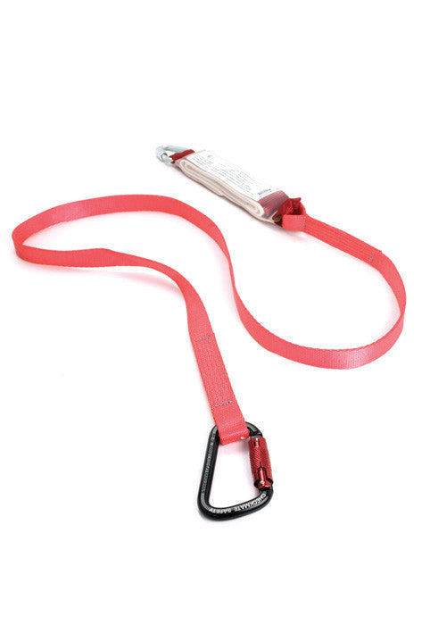 SAL 2A - Single webbing lanyard with integrated shock absorber,  delta link and double gate snap hook