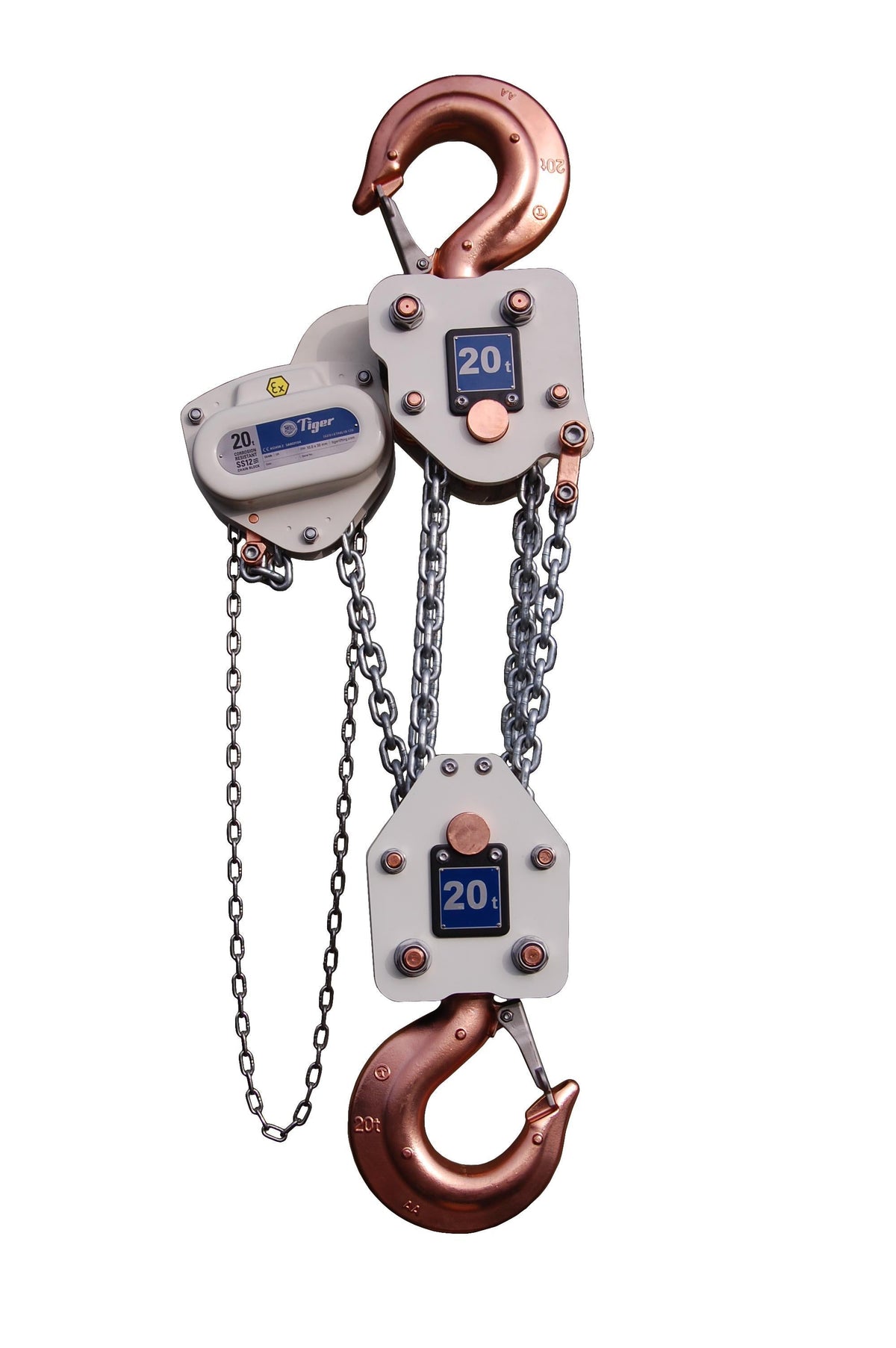 TIGER SPARK RESISTANT SS20 CHAIN BLOCK XCB, 10.0t CAPACITY Ref: 219-8 - Hoistshop