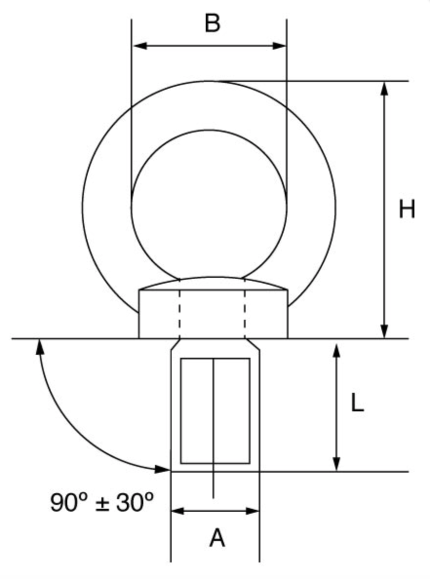 Stainless Steel Load Rated Eyebolt - AISI 316