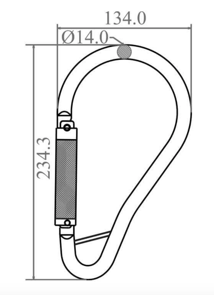 Dimensions for Steel Quarter Turn Tower Hook