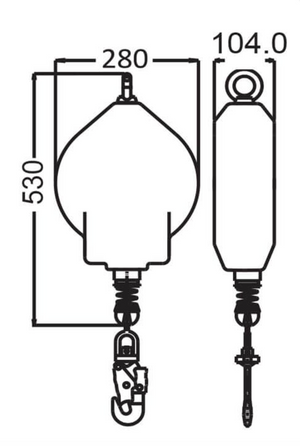 Dimensions of 500kg Load Arrester