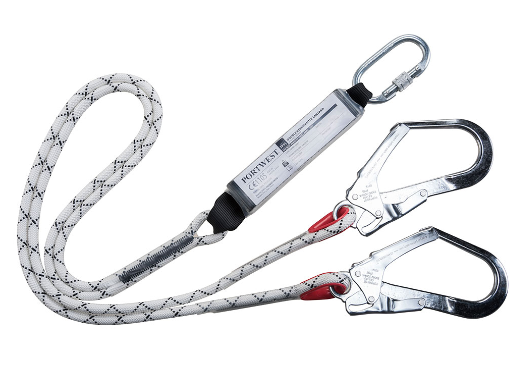 Double Kernmantle Rope Lanyard With Shock Absorber