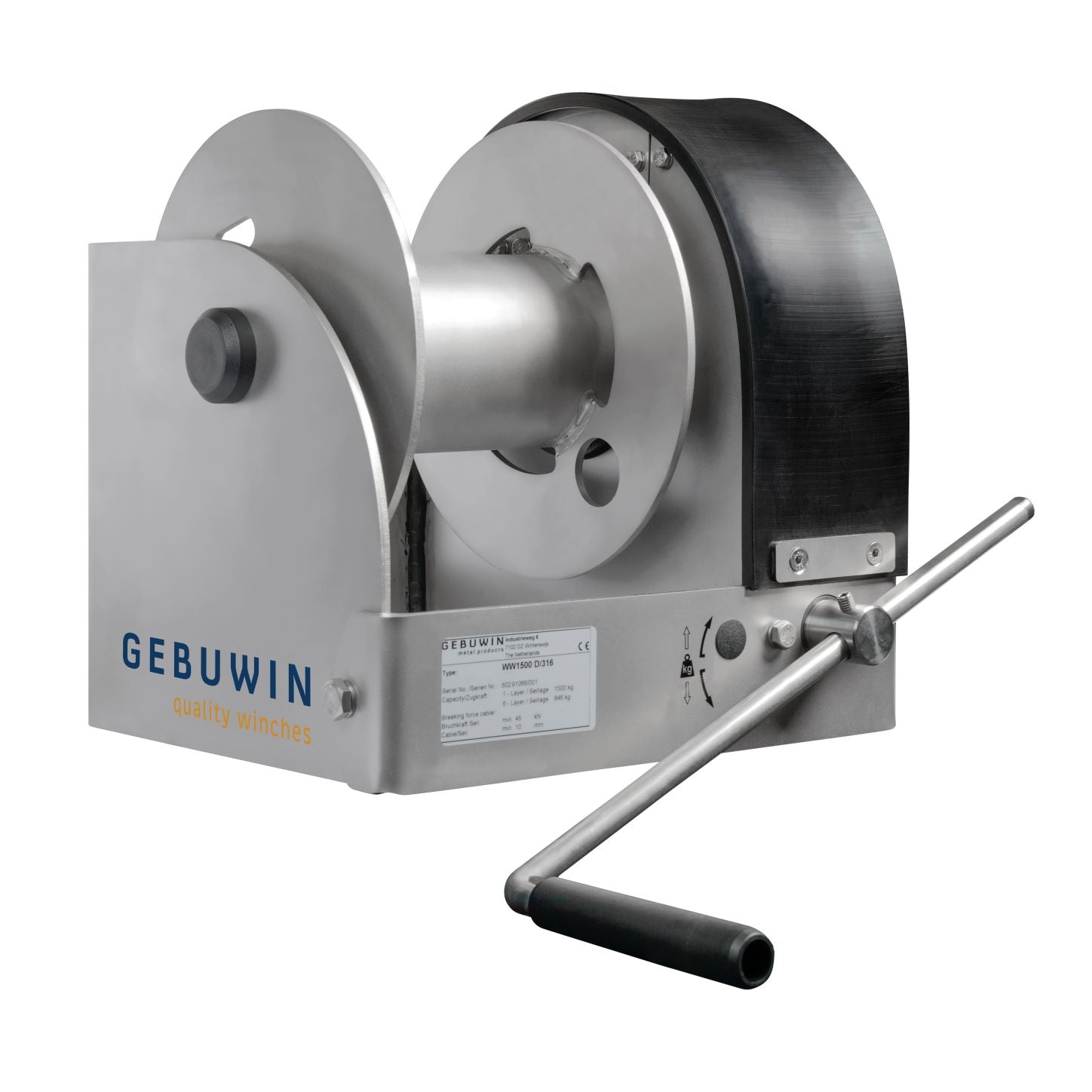 Stainless Steel Worm Gear Hand Winch 500 kg from Winchshop