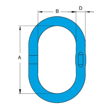 YOKE Grade 100 Master Link to suit 2-Leg Chain Slings Dimensions